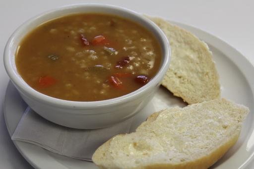 Beef Barley Soup & Roll