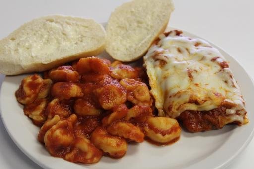 Chicken Parmesan & Side & Roll